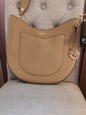 Henri Bendel Saddle Crossbody Bag in Taupe